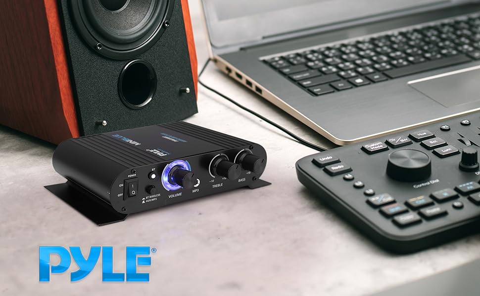 Wireless Bluetooth Home Audio Amplifier - 90W Dual Channel Mini Portable Power Stereo Sound Receiver