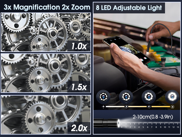 borescope camera with light