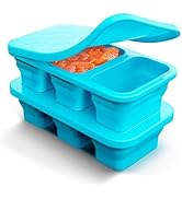 Silicone Freezer Trays With Lid, Stackable 1 Cup Silicone Freezer Molds, Easy To Use Soup Ice Cub...