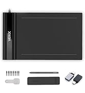 Drawing Tablet,VEIKK S640 Digital Graphics Tablet, 6x4 Inch Ultra-Thin Portable OSU! Tablet, Batt...