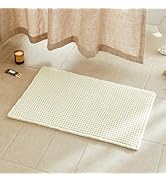 TYUU White Bathroom Rugs, Waffle Bath Mat Non Slip Washable Super Absorbent Quick Dry Boho Farmho...