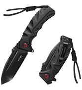 PERWIN Pocket Knife - 4” D2 Steel Blade G10 Handle Folding Knife with Pocket Clip, One-handed Fli...