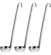 meekoo 3 Pieces Stainless Steel Ladle Soup Handle Ladle with Pouring Rim for Kitchen Cooking Soup...