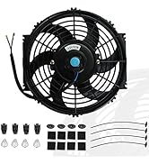 10" inch Slim Fan Push Pull Electric Radiator Cooling Fans 12V Mount Kit Unversal Black