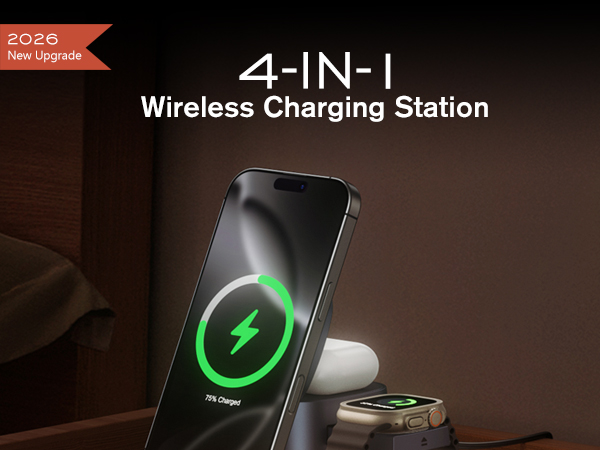 3 in 1 Wireless Charging Station with Night Light 