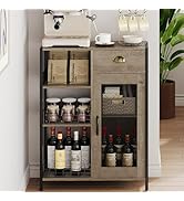 X-cosrack 3 Tier Coffee Bar Table with Storage Drawer, 35.8" H Adjustable Shelf Farmhouse Coffee ...