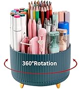Desk Pencil Pen Holder, 5 Slots 360°Degree Rotating Pen Organizers for Desk, Desktop Storage Stat...