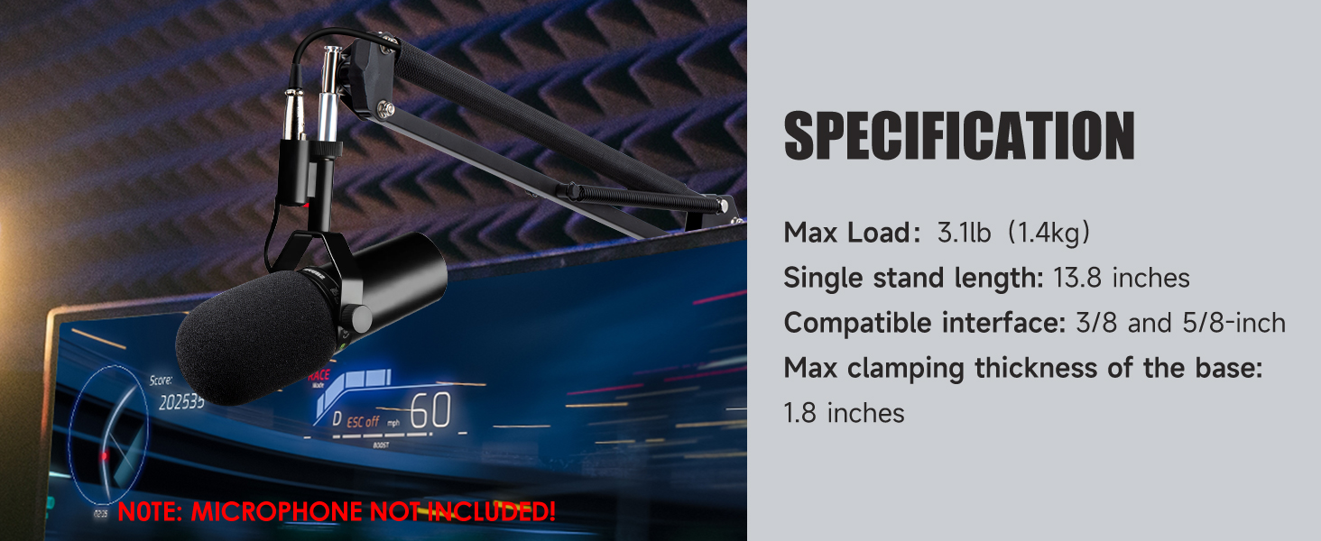 Shure sm7db accessories, Boom Arm for Shure sm7db microphone