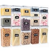 LUSCREAL 16 PCS Plastic Food Storage Container Sets with Lids