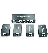 GREATHTEK 1x4 HDMI Extender Splitter Over Cat5e/Cat6/Cat7 Ethernet Cable Up to 50m/165ft - EDID M...