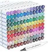 121 Colors Dual Tip Alcohol Based Art Markers,120 Colors plus 1 Blender Permanent Marker 1 Marker...