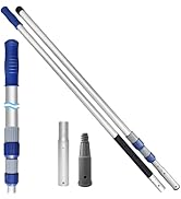 Poolvio 12FT Pool Pole, 2-Piece Telescopic Swimming Pool Cleaning Pole with Universal Threaded Ti...