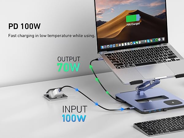 BENFEI Laptop Stand with USB C 6in1 Docking Station