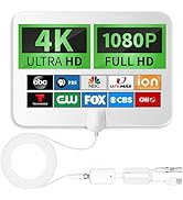 GREVA 4K Amplified HD Digital TV Antenna Indoor Long 1000 Miles Range Smart TV, Supports 4K 1080p...
