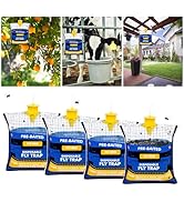 Big Fly Traps Bags 4 Pack, Disposable Fly Trap for All Bugs,Mosquito, Insect, Hanging Inscets Rep...