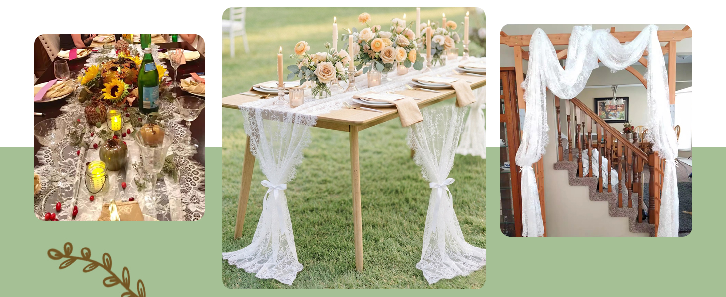 white lace tablerunner
