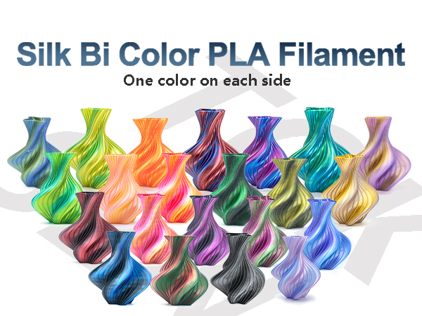 Toksen3D printing filament PLA PETG TPU gradient bi dual tri color rainbow filament