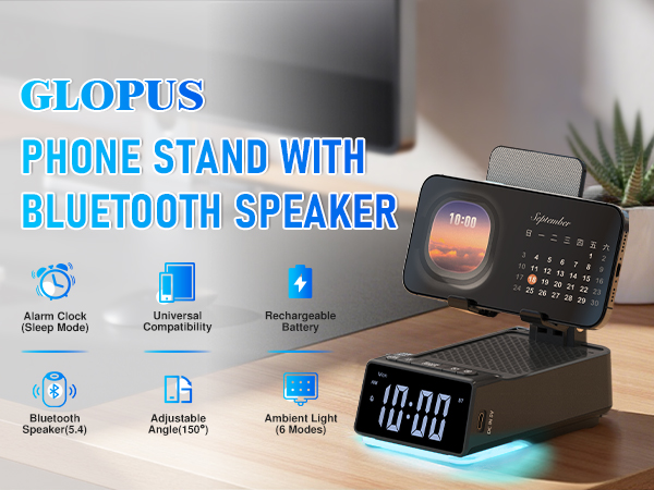6-in-1 Bluetooth Speaker &amp; Phone Stand