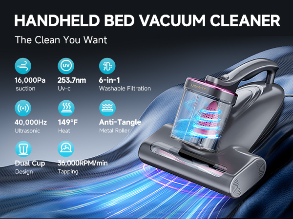 Handheld bed vaccum cleaner