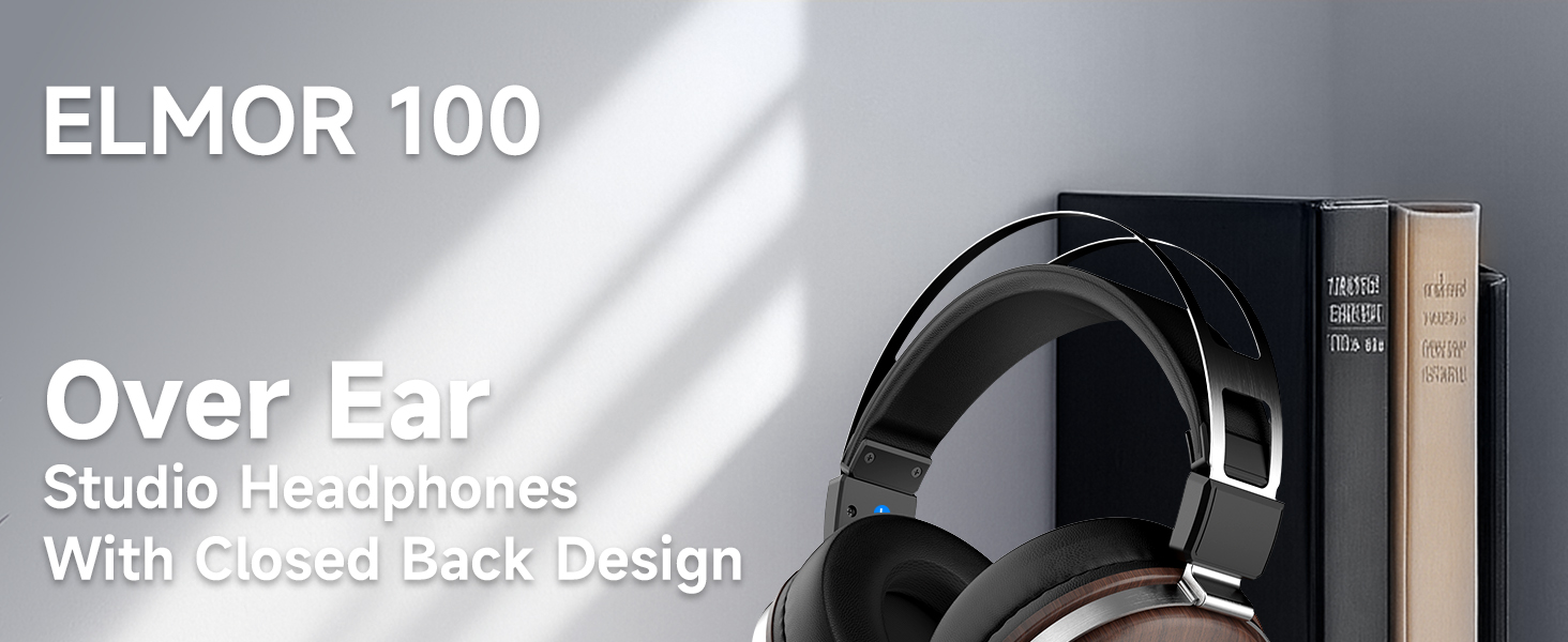 ELMOR 100 over ear studio headphones with closed-back design