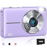 AiTechny Digital Camera, FHD 1080P Kids Camera, 44MP Point and Shoot Cameras for Pictures with 32...