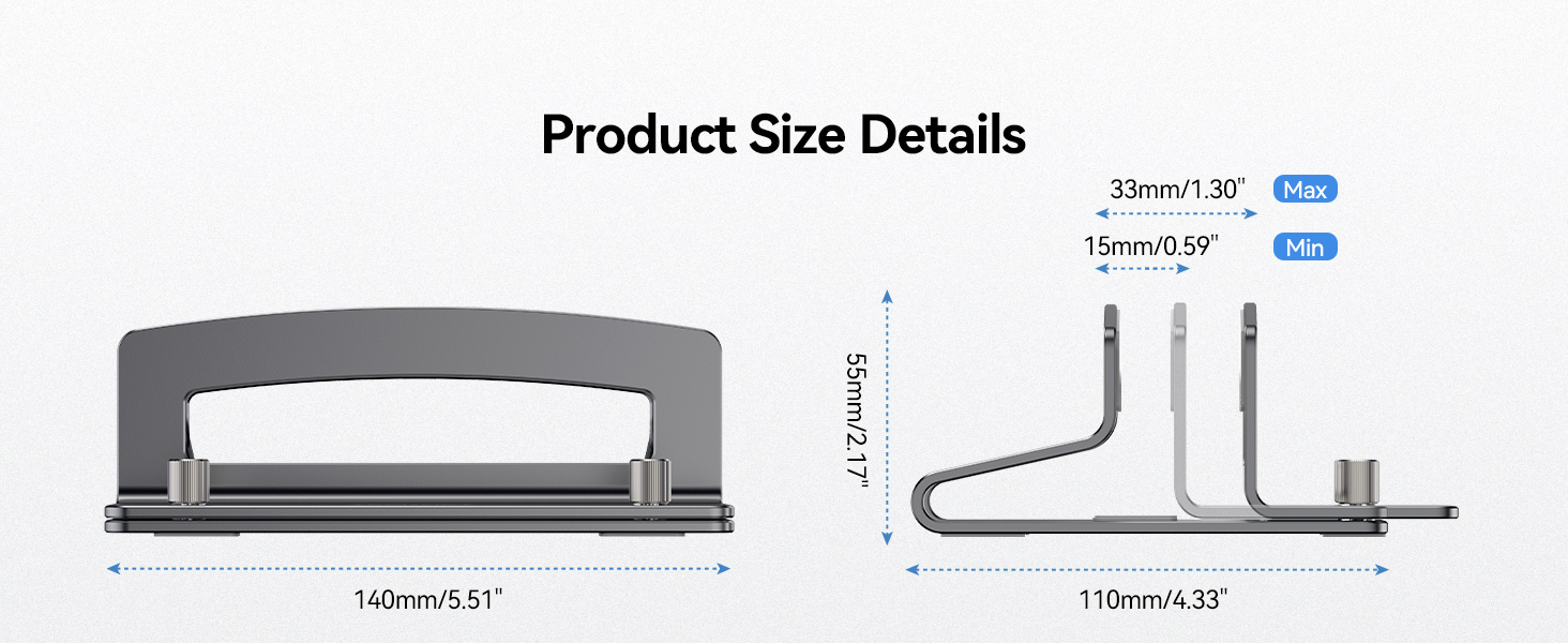 TECKNET laptop vertical stand for desk Adjustable Width, Wide Compatibility