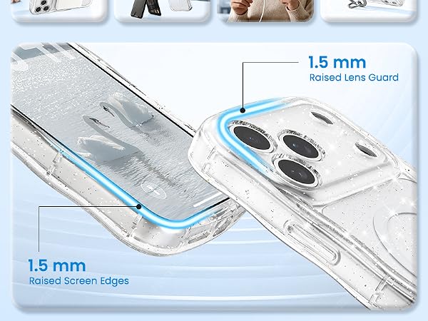 crystal Clear case transparent case magnetic case glitter case Glossy case cute case aesthetic case