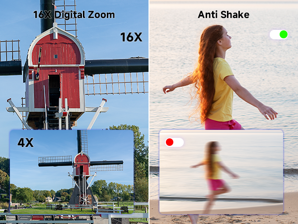 16x digital camera with anti-shake