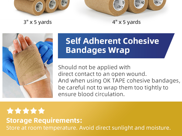 Beige self adhesive bandage wrap