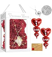 CODE FLORIST Rose Bear Valentines Day Gifts for Her,Artificial Flower Teddy Bear, Cute Romantic B...