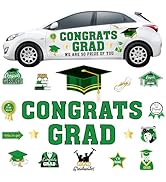 JarThenaAMCS 28Pcs Graduation Car Magnets 6 Inch Congrats Grad Cap Refrigerator Stickers Automoti...