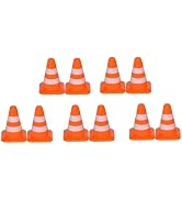 10Pcs Miniature Traffic Cones for Dollhouse, Plastic Road Sign Educational Construction Model
