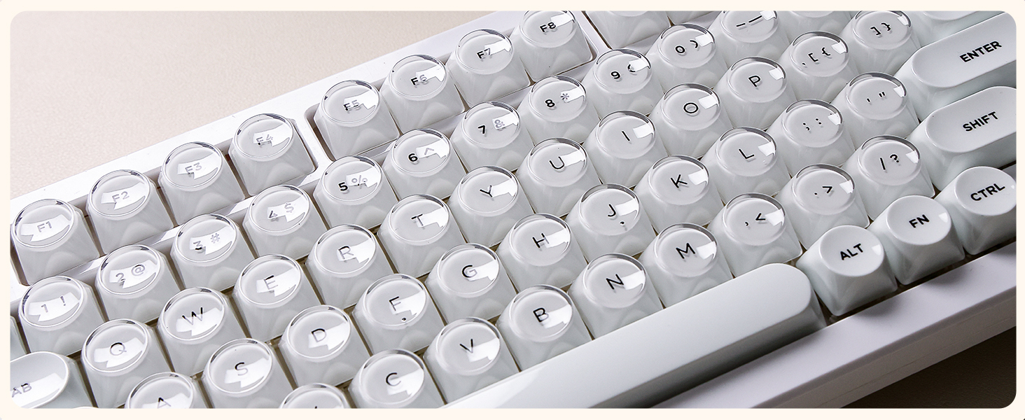 Keyboard Caps with Translucent Jelly-Like Appearance
