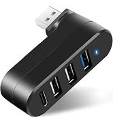 VIENON 4-Port USB 3.0 Hub [90°/180° Degree Rotatable], USB Splitter with 3 USB Ports &amp; 1 USB C Po...