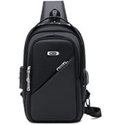 Crossbody Backpacks Sling Bag for Men Shoulder Backpack Chest Bags with USB Charger Port