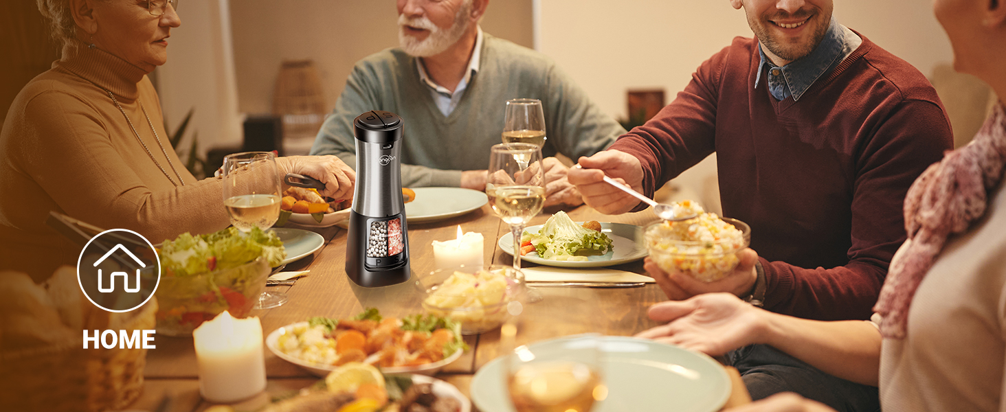 electronic salt and pepper grinder set rechargeable