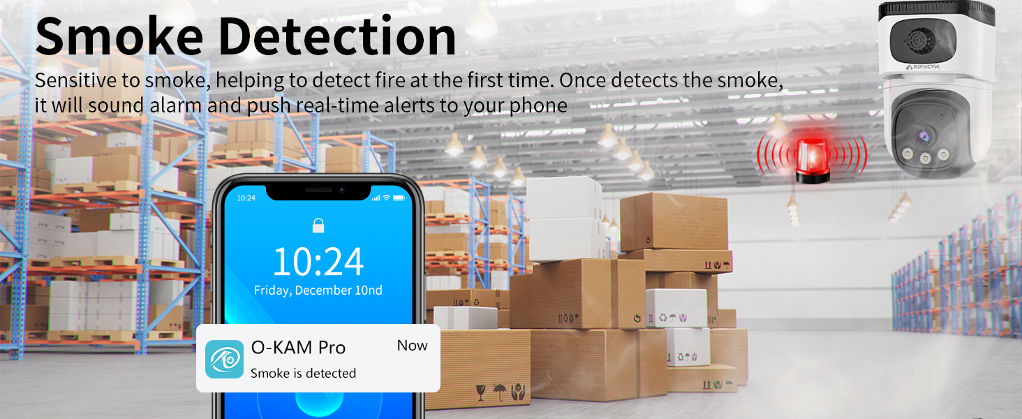 smoke detector camera with audio