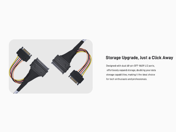 LetLinkSo PCIe 5.0 MCIO x8 to U.2 SFF-8639 8i NVMe SSD Cable Gen5 Adapter 2