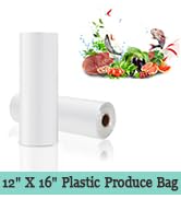Food Storage Bags, 12" X 16" Plastic Produce Bag, Clear Plastic Bag for Food, Fruit, Vegetable, R...