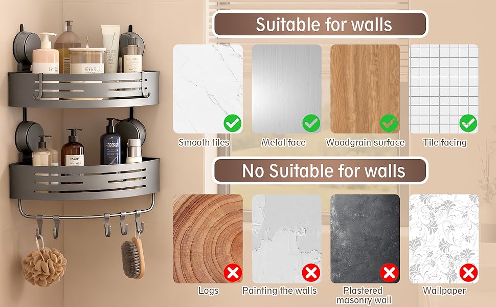 The shelving unit is suitable for walls