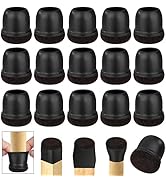 AUAUY 16 PCS Chair Leg Floor Protectors, Silicone Felt Furniture Leg Cover Pad with Thickened Fel...