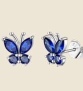 FindChic Sterling Silver Butterfly Earrings