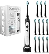 Soniclean Pro 4800 Electric Toothbrush for Adults with 12 Toothbrush Heads, Rechargeable Toothbru...