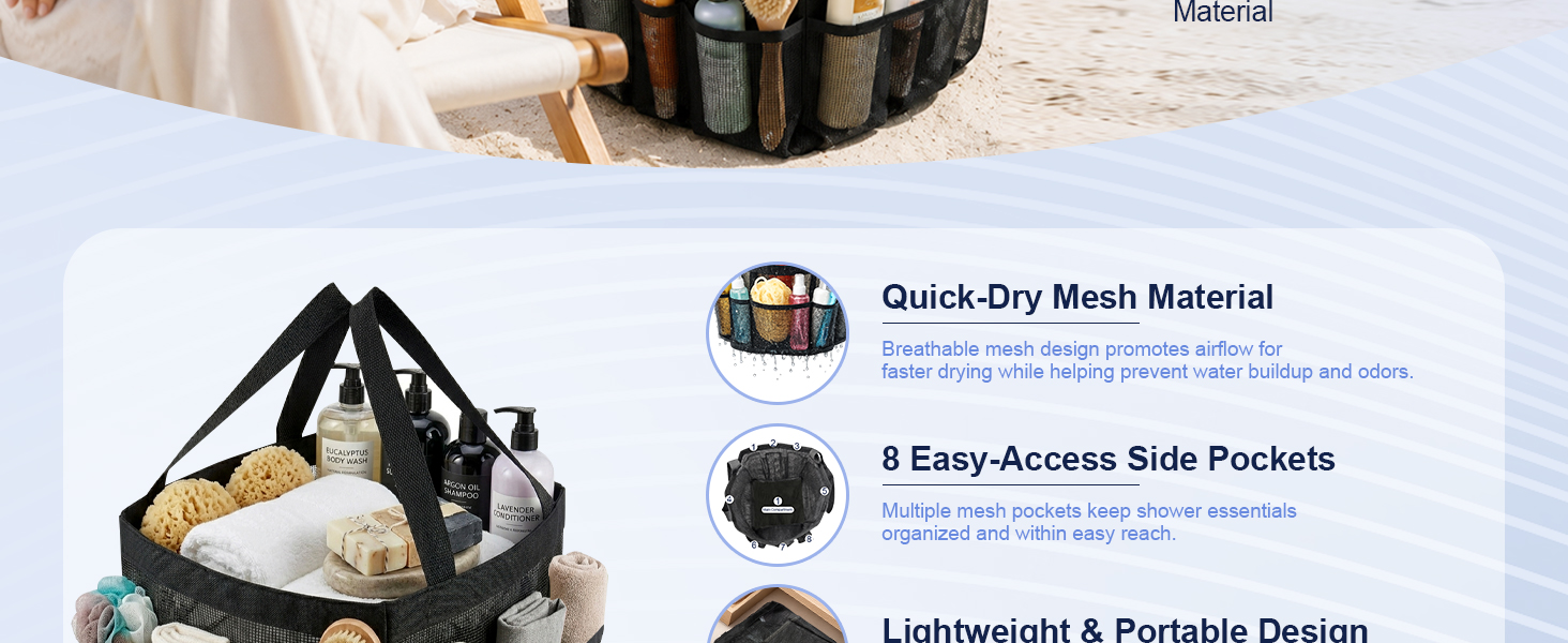 Mesh Shower Caddy Portable