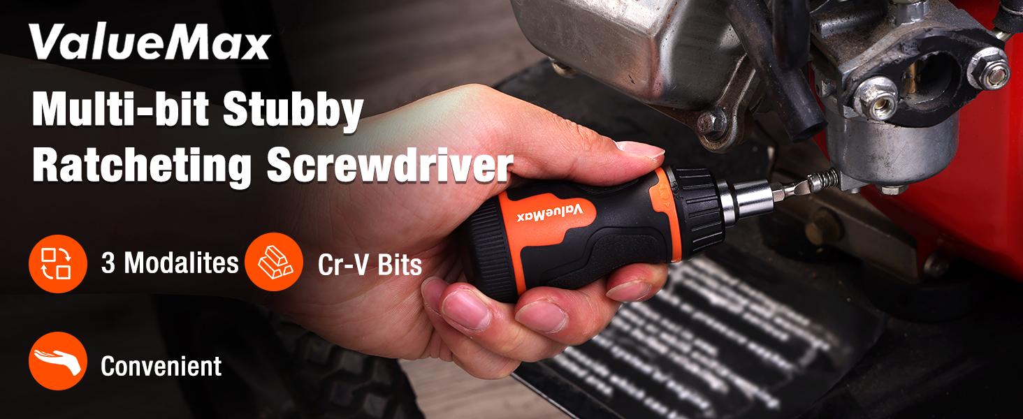 stubby ratcheting screwdriver