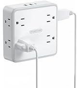 NTONPOWER Multi Plug Wall Outlet with USB Ports(1 USB C), Wall Outlet Extender Surge Protector 18...