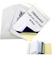 Ponek Tattoo Transfer Paper - 100 Pcs Transfer Paper for Tattooing, 4 Layers A4 Size Tattoo Stenc...