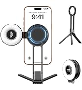 ULANZI 2-in-1 Magnetic Phone Tripod &amp; Selfie Light Kit, MA30 Phone Stand with LM19 2500K-8500K LE...