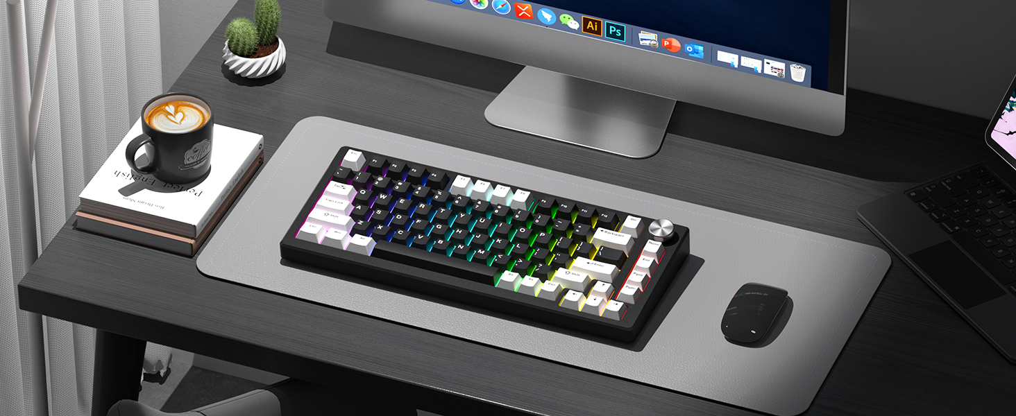 black and white keycaps