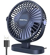 SWEETFULL Small USB Desk Fan, 3 Speeds Portable Personal Desktop Table Fan , Dual 360° Adjustment...